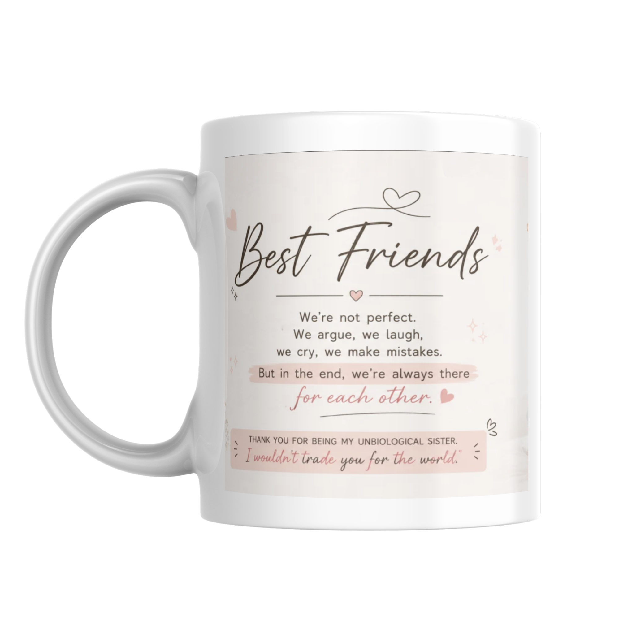 White Personalized Best Friend Birthday Ceramic Mug