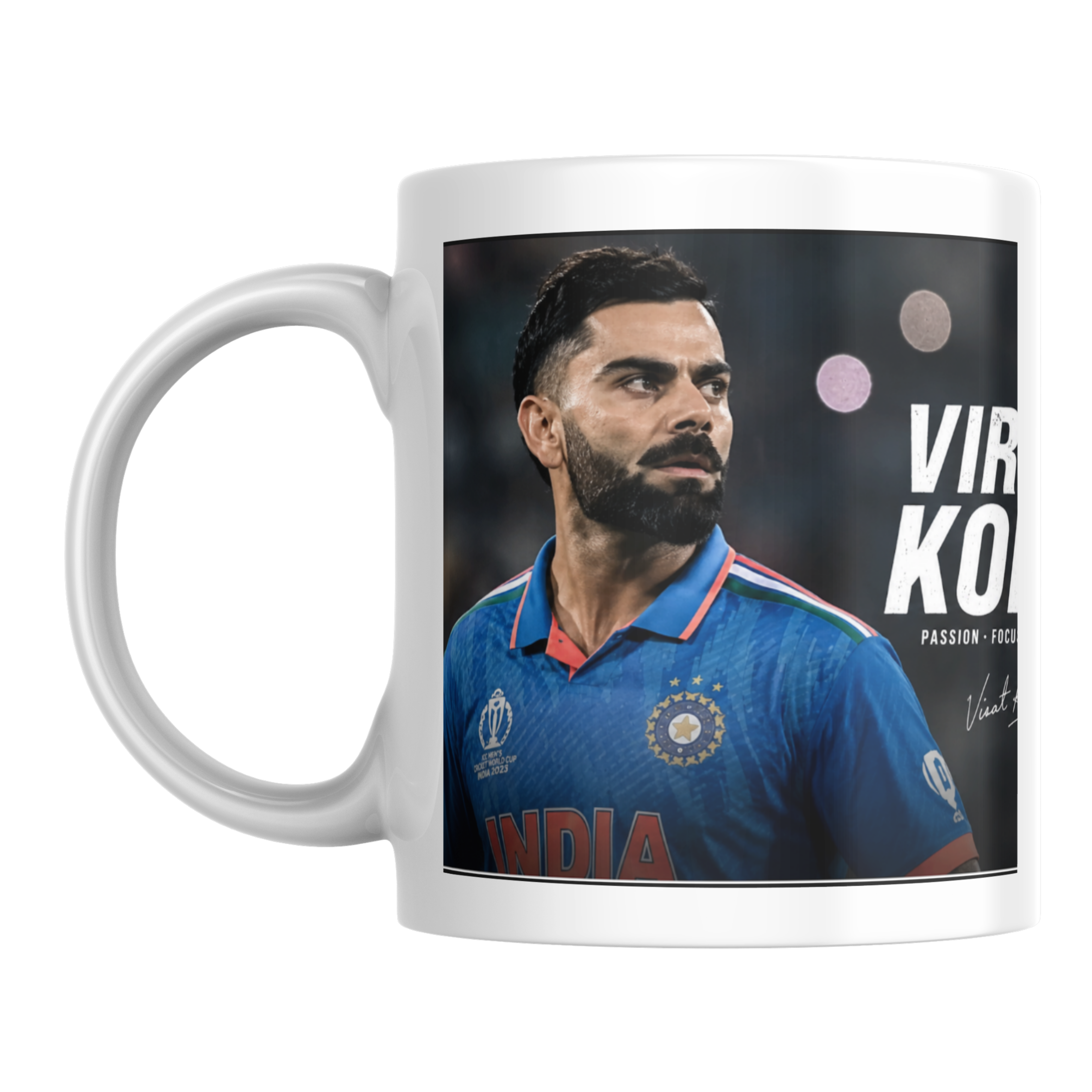 King Virat Kohli 18 Cover Drive Master Edition Ceramic Mug