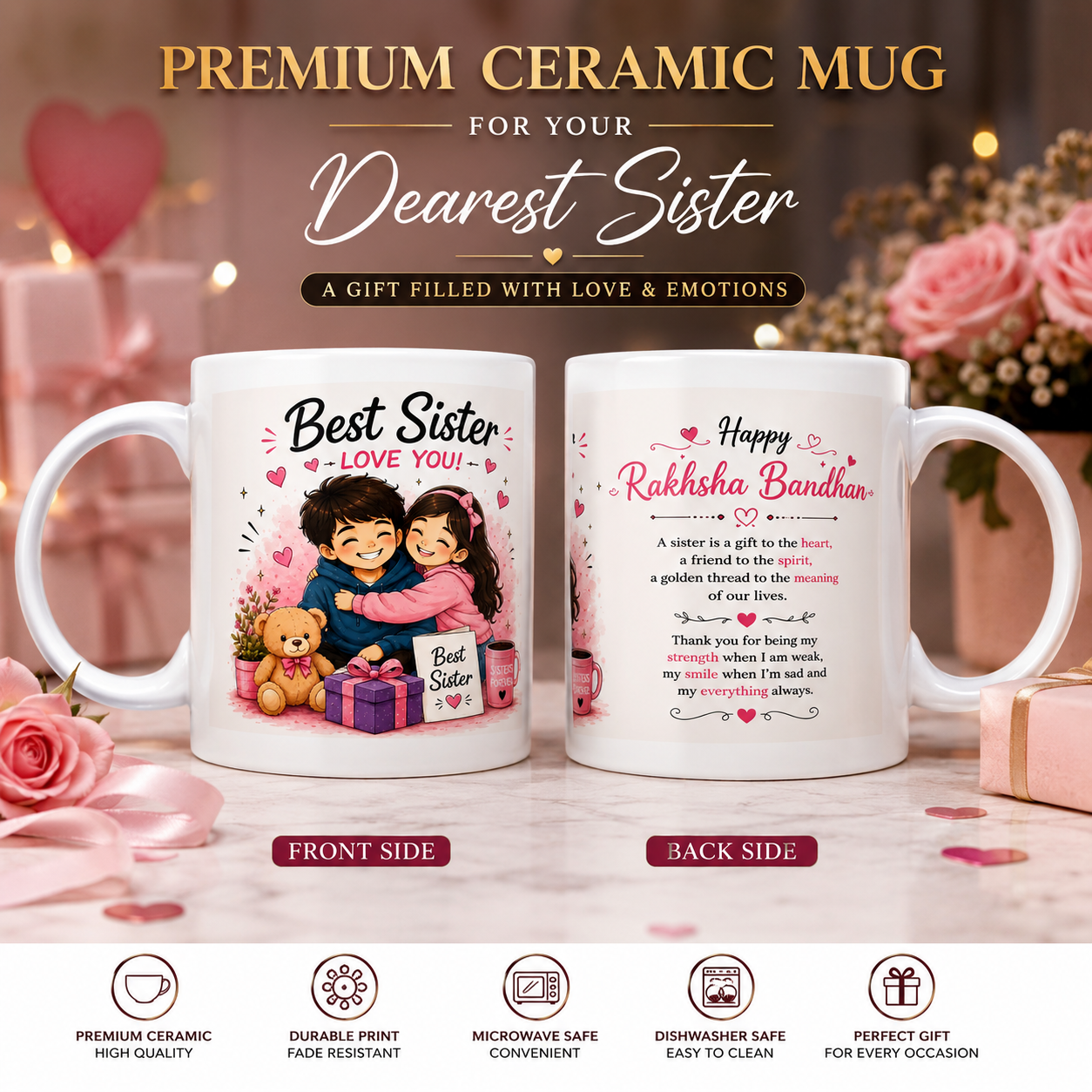 Best Brother Ever Premium Printed Ceramic Raksha Bandhan Mug