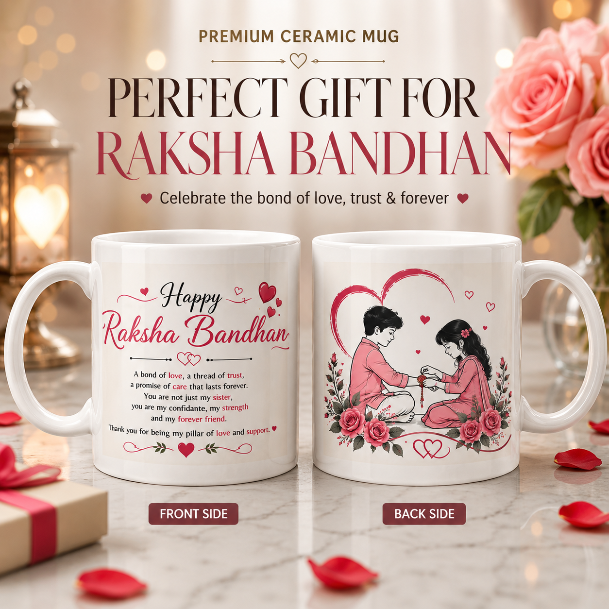 Brother & Sister Sibling Duo Raksha Bandhan Combo Mug Set